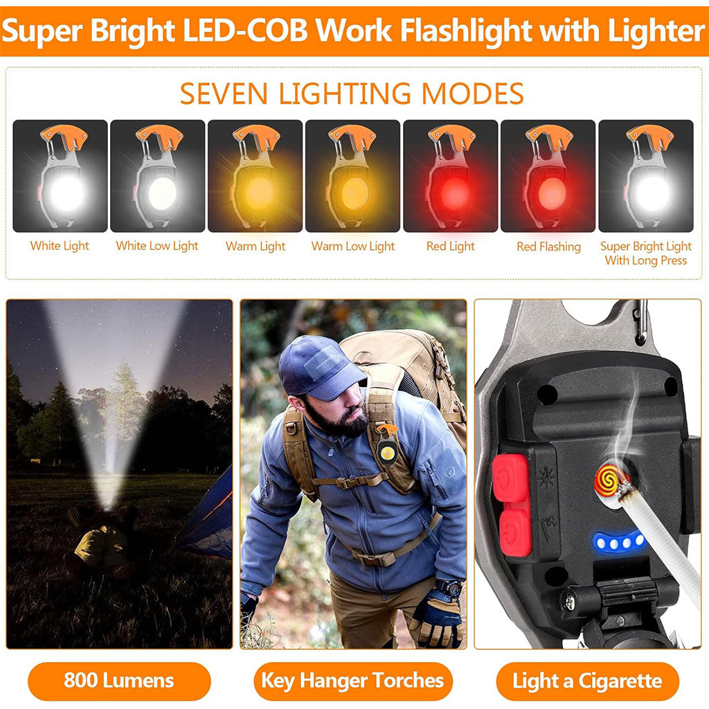 مصباح يدوي متعدد الوظائف COB LED