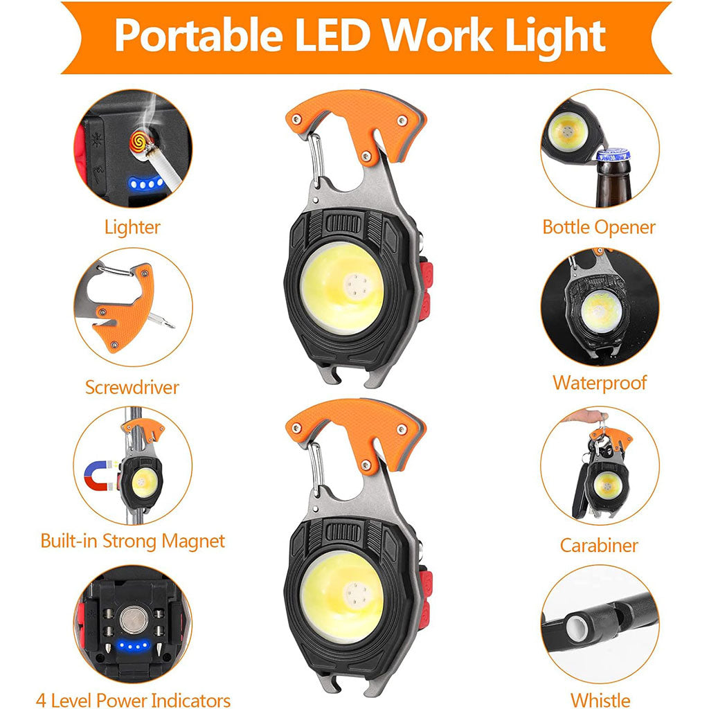 مصباح يدوي متعدد الوظائف COB LED