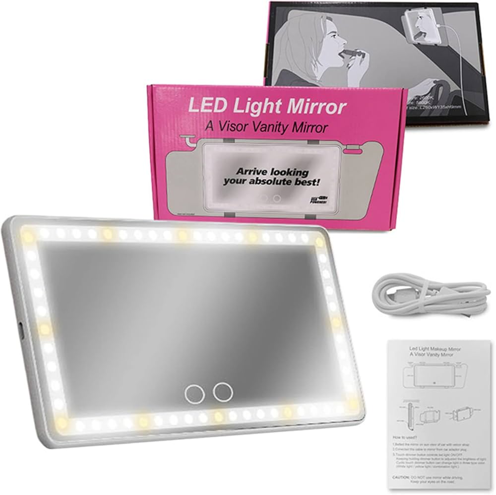 مرآة LED للسيارة قابلة للشحن